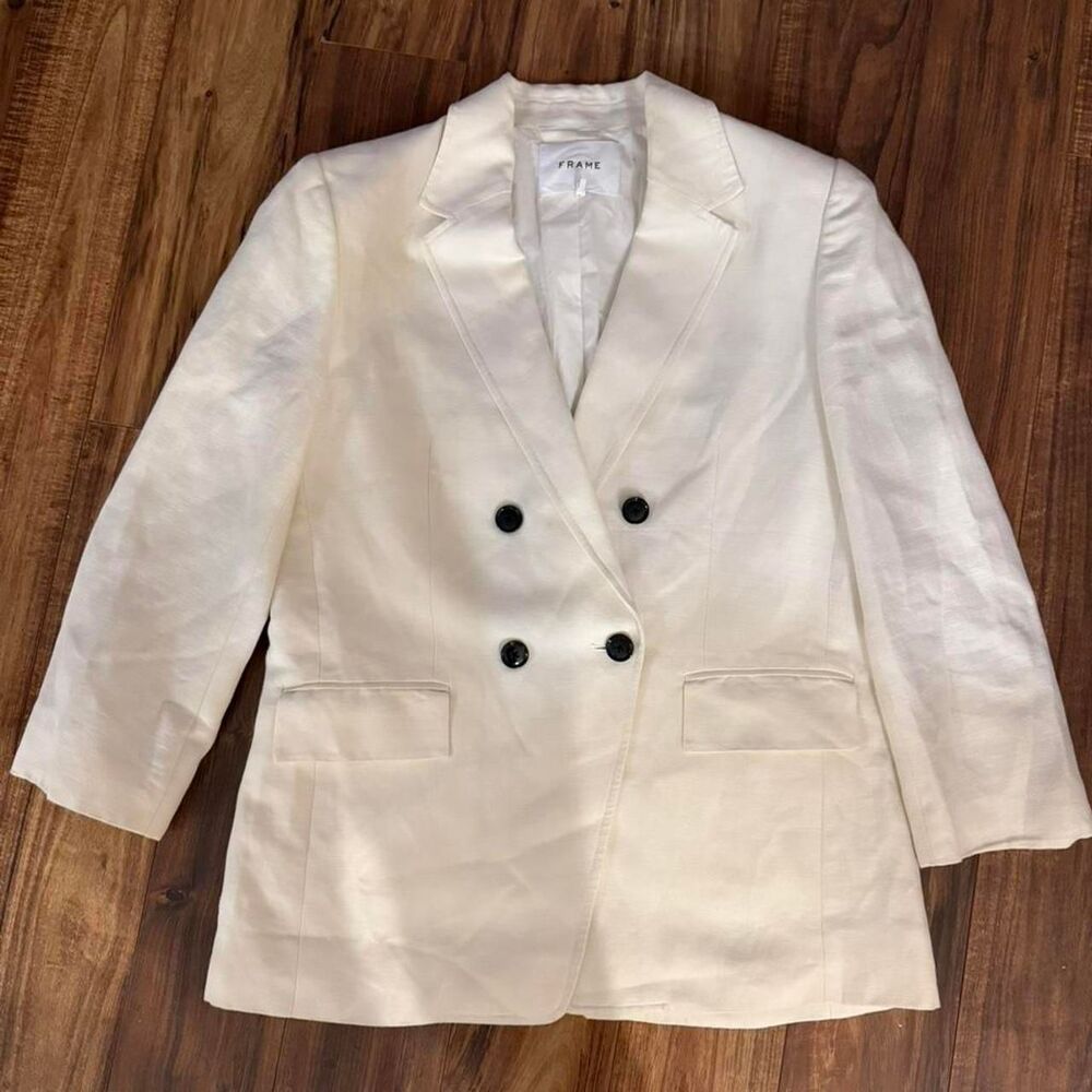 Frame Women's White and Cream Jacket